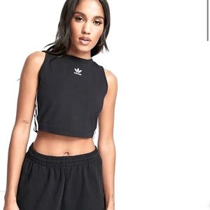 Adidas Black Cropped Workout Muscle Tank Top